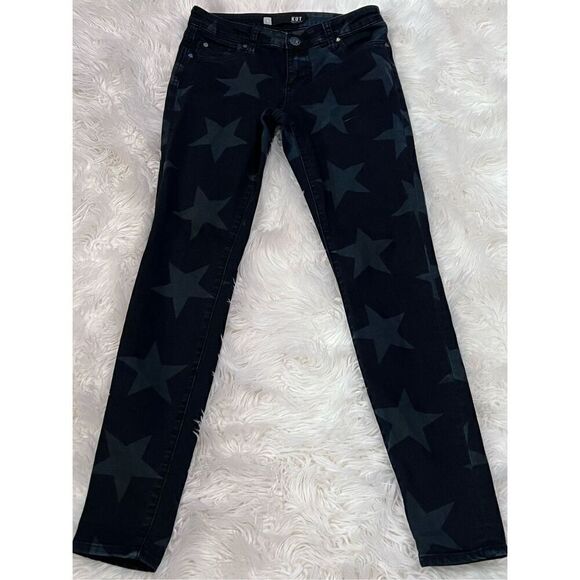 KUT From The Kloth Mia Toothpick Skinny Jeans With Stars Size 0 - Picture 1 of 4